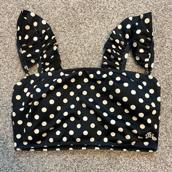 BLACK POLKA DOT BELLA CROP TOP - Picture 2 of 5